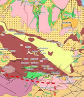 Map showing ore deposits.